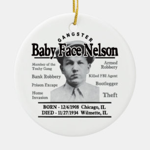 Gangster Baby Face Nelson Ceramic Tree Decoration