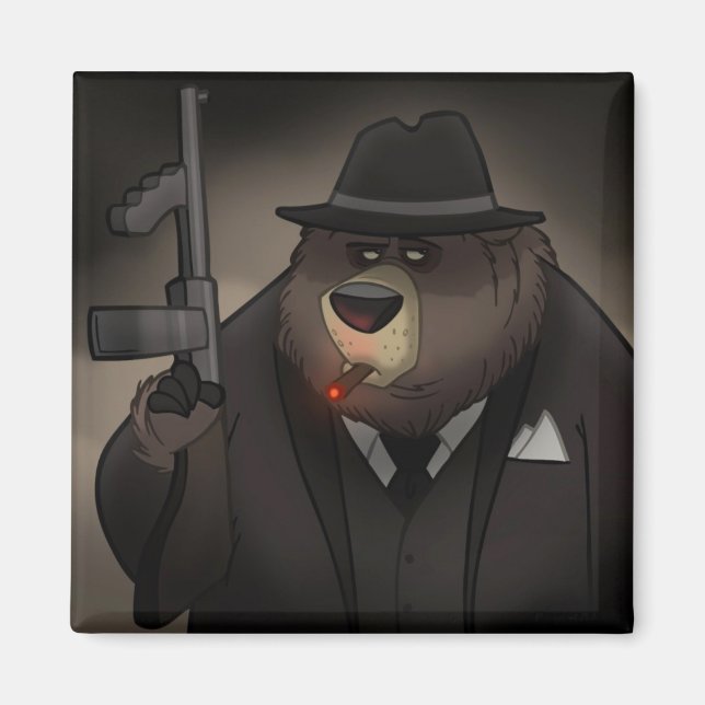 Gangster Bear Magnet (Front)