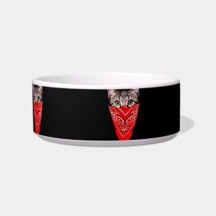 Gangster cat hood bowl