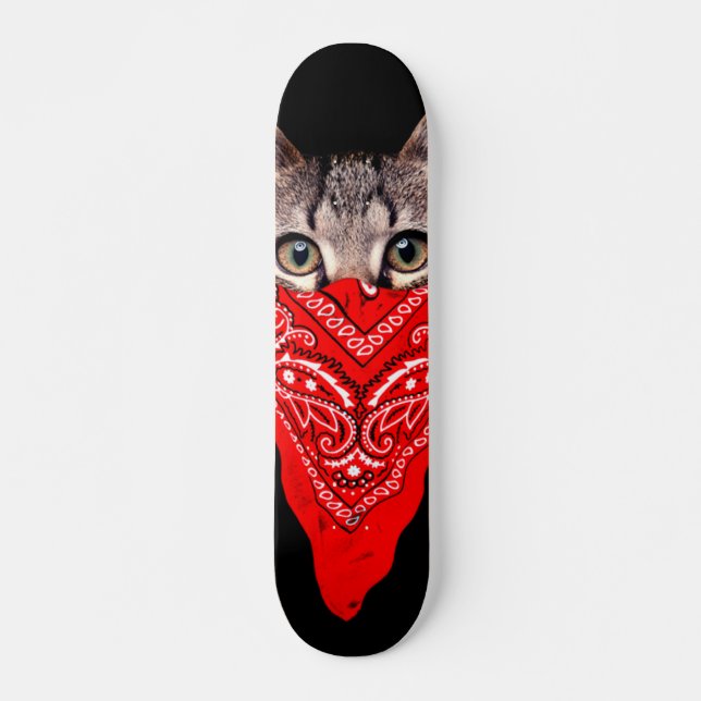 Gangster cat hood skateboard (Front)