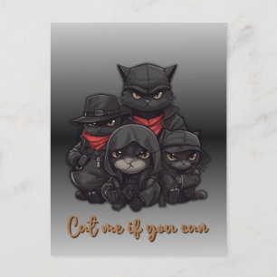Gangster Cat Postcard   Cat Me If You Can