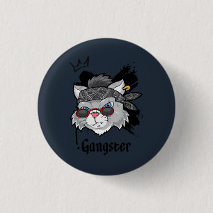 Gangster Cat Street Portrait 3 Cm Round Badge