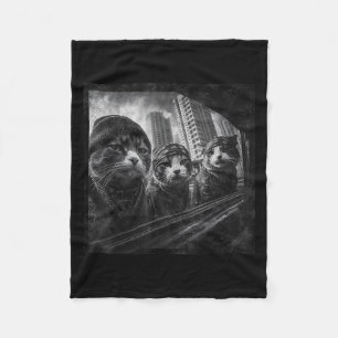 Gangster Cats Street Funny Graphic Humour  Fleece Blanket