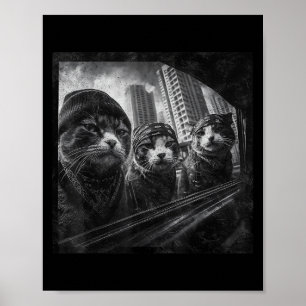 Gangster Cats Street Funny Graphic Humour  Poster