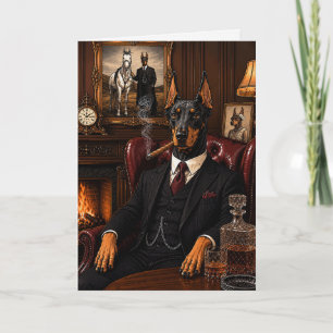 Gangster Doberman Card