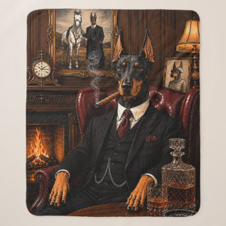 Gangster Doberman Sherpa Blanket