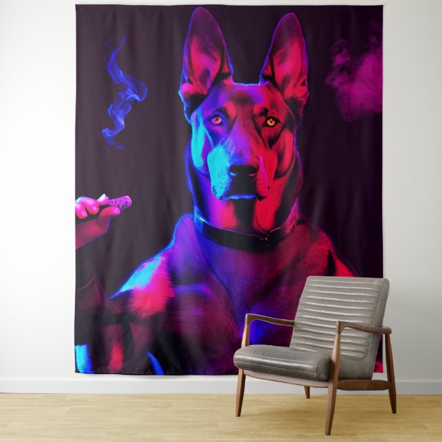 gangster dog tapestry (In Situ)