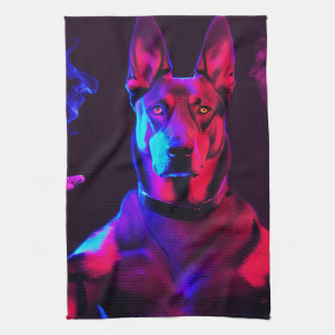 gangster dog tea towel
