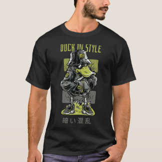 Gangster duck in boxer watercolor print dog T-Shirt