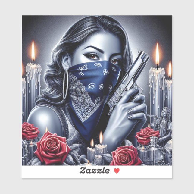 Gangster Girl Hip Hop chicano art Design (Sheet)