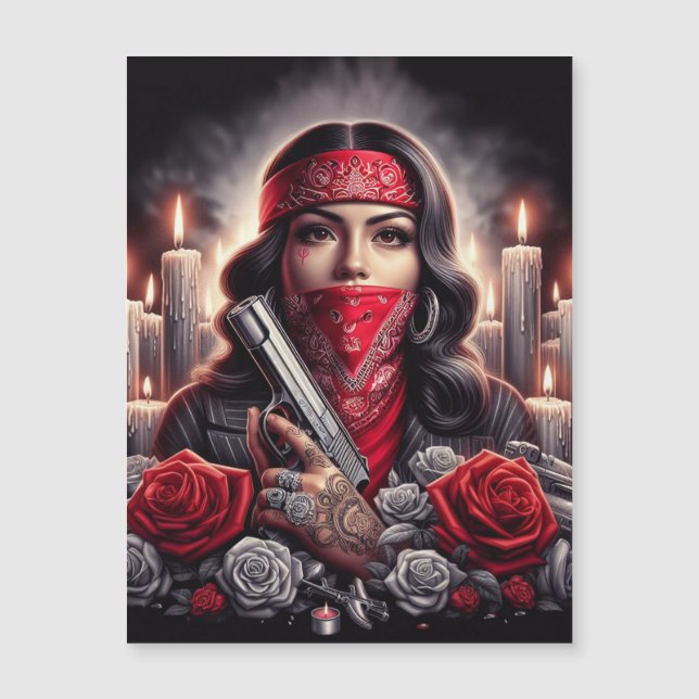 Gangster Girl Hip Hop chicano art graphic (Front)
