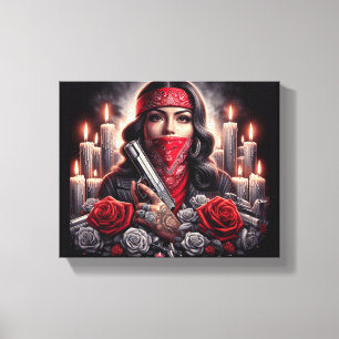 Gangster Girl Hip Hop chicano art graphic Canvas Print