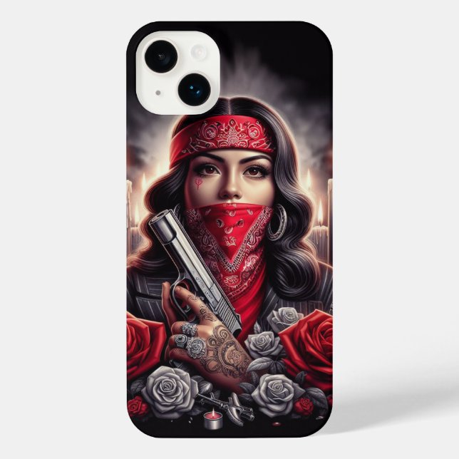 Gangster Girl Hip Hop chicano art graphic iPhone Case (Back)