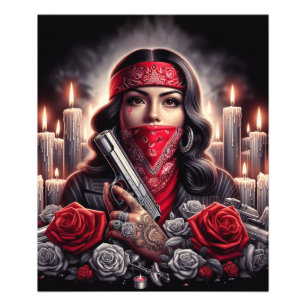 Gangster Girl Hip Hop chicano art graphic Photo Print