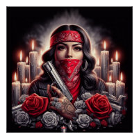 Gangster Girl Hip Hop chicano art graphic
