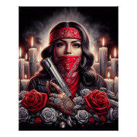 Gangster Girl Hip Hop chicano art graphic