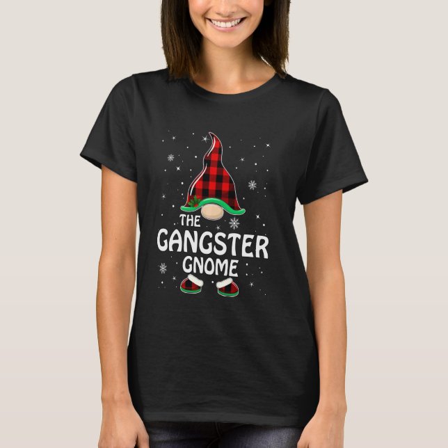 Gangster Gnome Buffalo Plaid Matching Family Chris T-Shirt (Front)