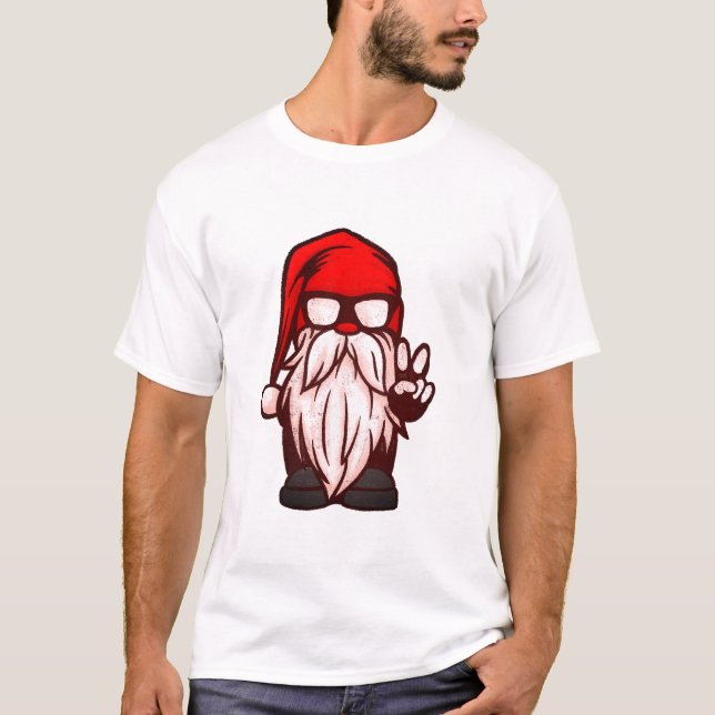 Gangster Gnome Christmas Shirt - Funny Men's Tee (Front)