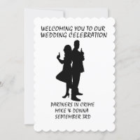 GANGSTER GUNS THEME WEDDING INVITATIONS