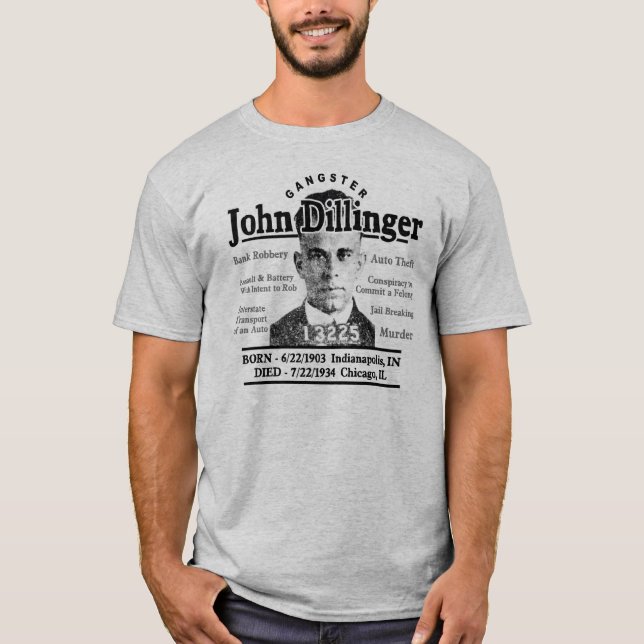 Gangster John Dillinger T-Shirt (Front)