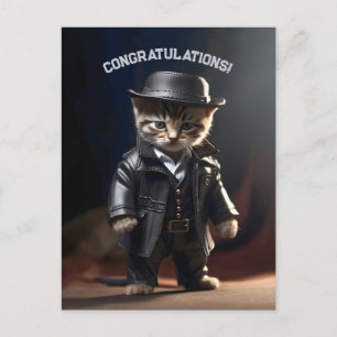 Gangster Kitten Postcard