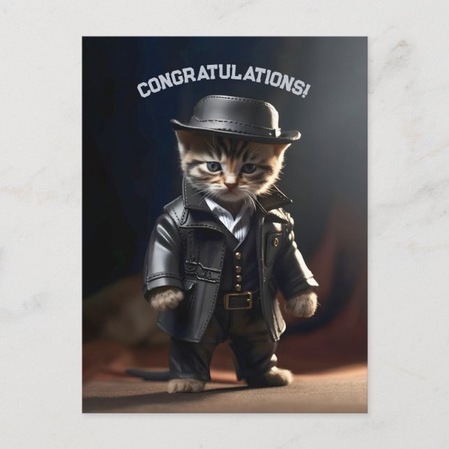 Gangster Kitten Postcard (Front)