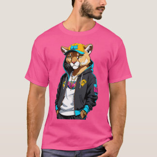 Gangster Mountain Lion Rapper With Hip Hop Clothes T-Shirt