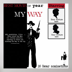 Gangster movie poster frame for your portrait