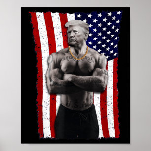 Gangster Pro Donald Trump Tattoo Republican Americ Poster