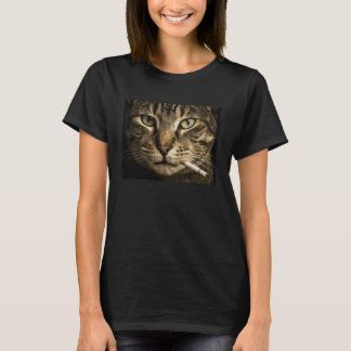 Gangster Rebel Cat Face Funny Meme Humour Kitten M T-Shirt