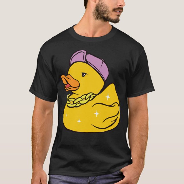 Gangster rubber duck, little bandit, cool animal l T-Shirt (Front)