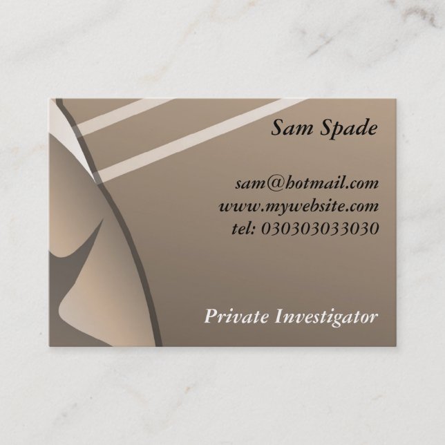 Gangster, Sam Spade Business Card (Front)