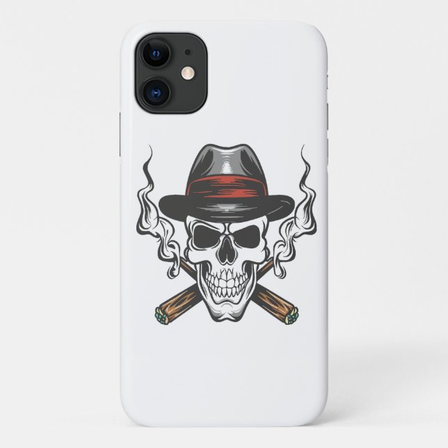 Gangster skull with fedora hat Case-Mate iPhone case (Back)