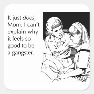 Gangster Square Sticker