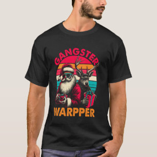 Gangster Wrapper Santa and Reindeer Christmas Men T-Shirt
