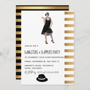 Gangsters and Flappers Party Invitation
