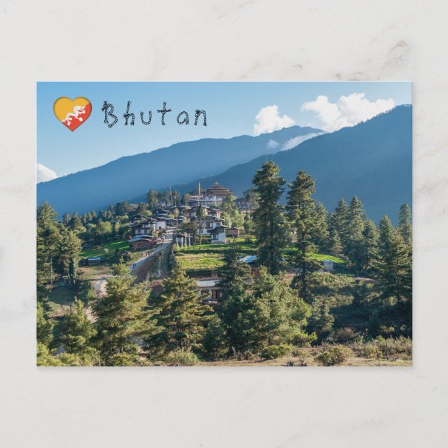 Gangtey Goemba Buddhist monastery , central Bhutan Postcard (Front)