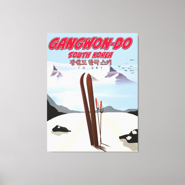 Gangwon do korea Ski poster Canvas Print (Front)