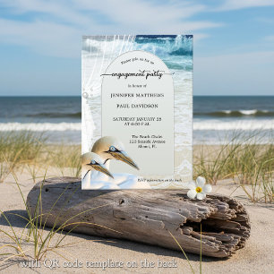 Gannet Beach QR Code Engagement Party Invitation