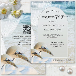 Gannet Beach QR Code Engagement Party Invitation