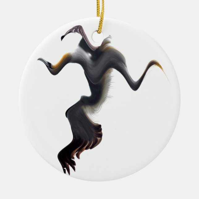 Gannets-Abstract Sea Bird Ceramic Tree Decoration (Front)