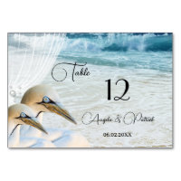 Gannets Beach Wedding Table Number Card