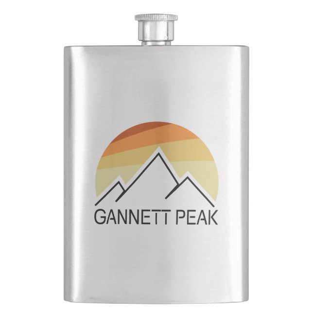 Gannett Peak Retro Hip Flask (Front)