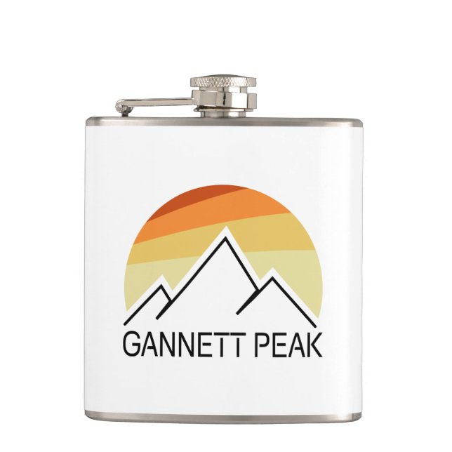 Gannett Peak Retro Hip Flask (Front)