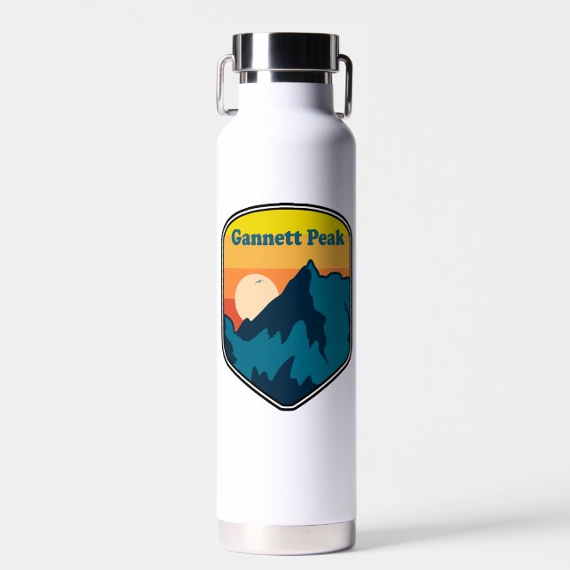 Gannett Peak Wyoming Sunrise Water Bottle (Front)