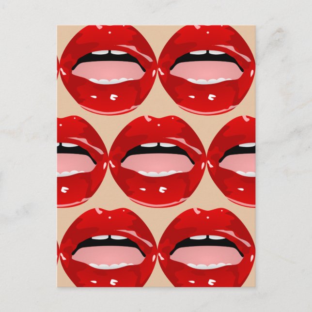 GAP TOOTH GIRL RED LIPS POSTCARDS (Front)