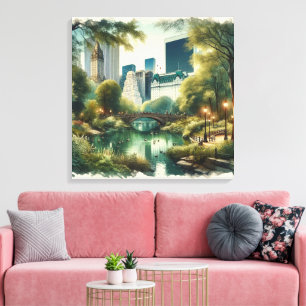 Gapstow Bridge Central Park New York City  Canvas Print