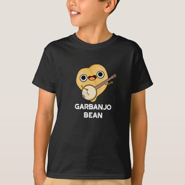 Gar-banjo Bean Funny Garbanzo Banjo Pun Dark BG T-Shirt (Front)
