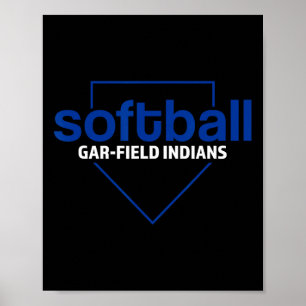 Gar-field Indians Softll Home Plate Poster