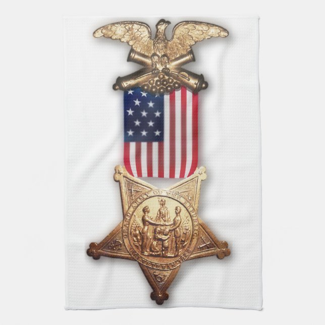 GAR medal tea towel (Vertical)